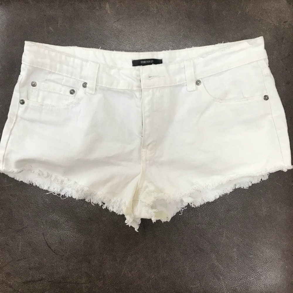 Forever 21 white denim shorts